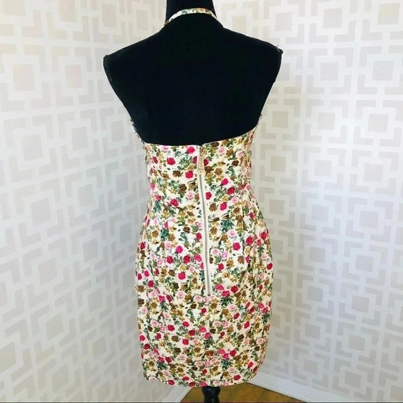 Sara Boo Floral Halter Cocktail Dress L - Picture 6 of 6